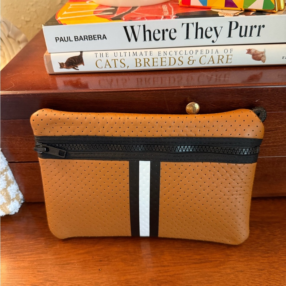 HAUTE SHORE Tan and Black Clutch